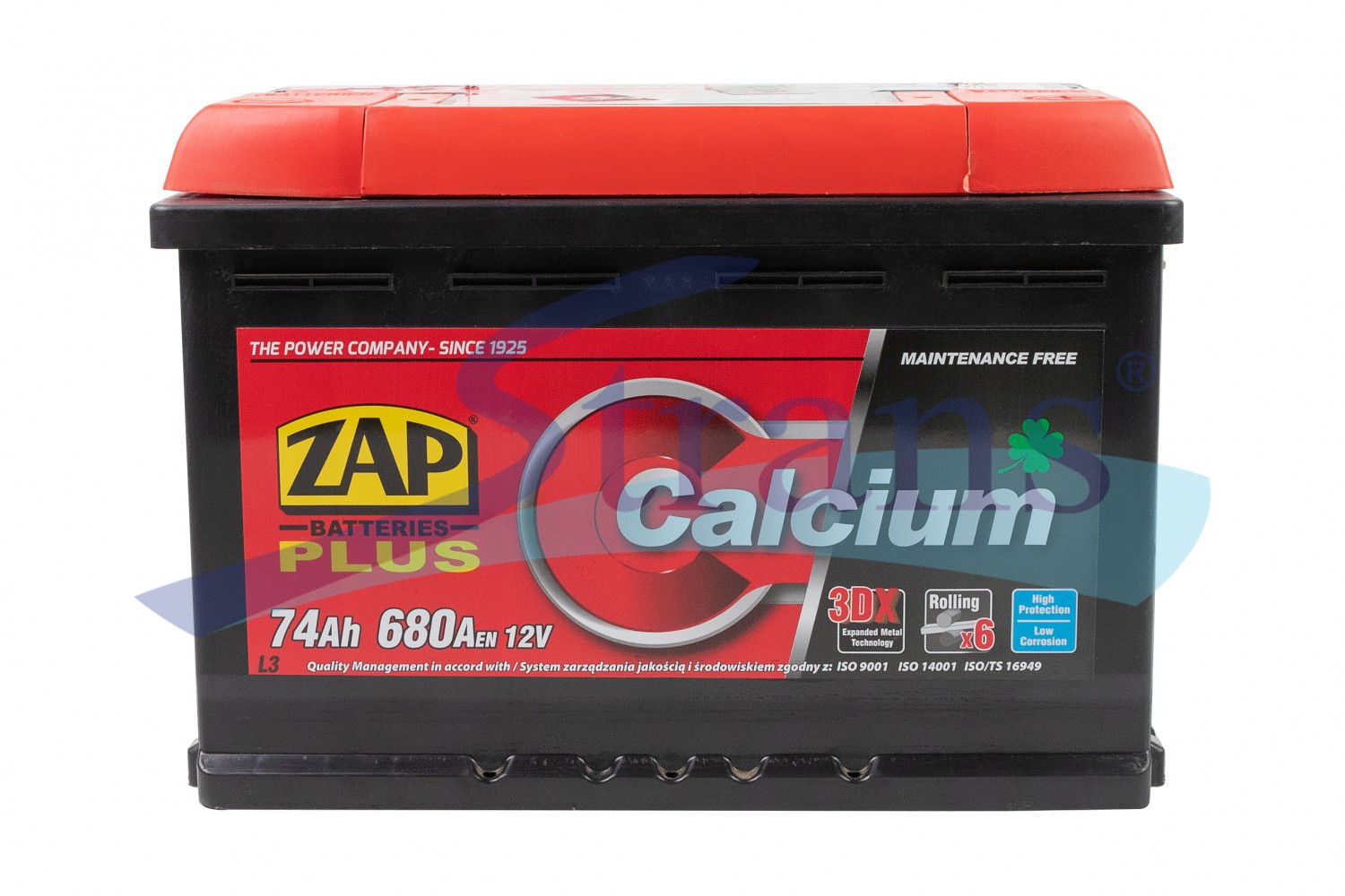 ああ Акумулятор Zap 12V 74Ah 680A R+ Zap Plus 276*175*190Mm